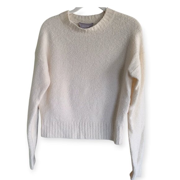 Everlane Cream Wool Blend Crewneck Sweater Womens Small Minimalist Neutral - Picture 2 of 9